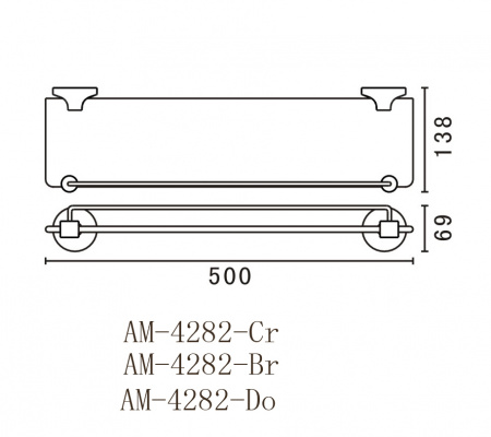 Полка стеклянная Art&Max Bohemia AM-E-4282-Br бронза фото