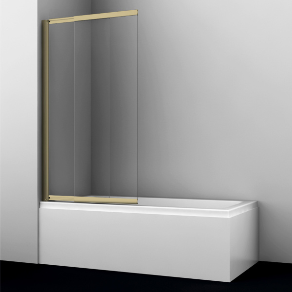 Стеклянная шторка на ванну WasserKRAFT Schunter 82S02-80 матовое золото фото