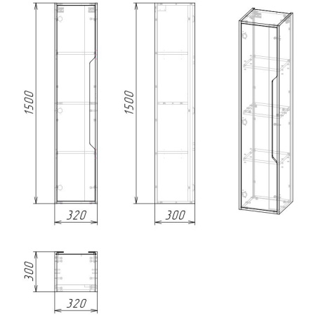 Шкаф-пенал Grossman Лайф-32 303202 фото
