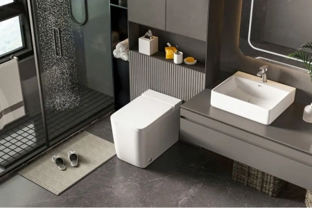 Унитаз приставной с импульсным смывом Abber Rechteck AC1212P с сиденьем микролифт фото