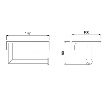 Бумагодержатель с полкой для телефона Timo Saona 13043/03 черный фото