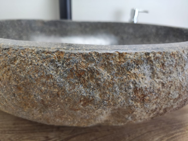 Накладная раковина из речного камня RS0622 (46*42*15) фото