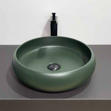 Накладная раковина Comforty 114MDG 00-00012529 41x41 темно-зеленая матовая фото