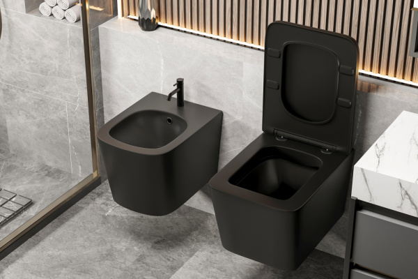 Биде подвесное Abber Rechteck AC1250MB черное матовое фото