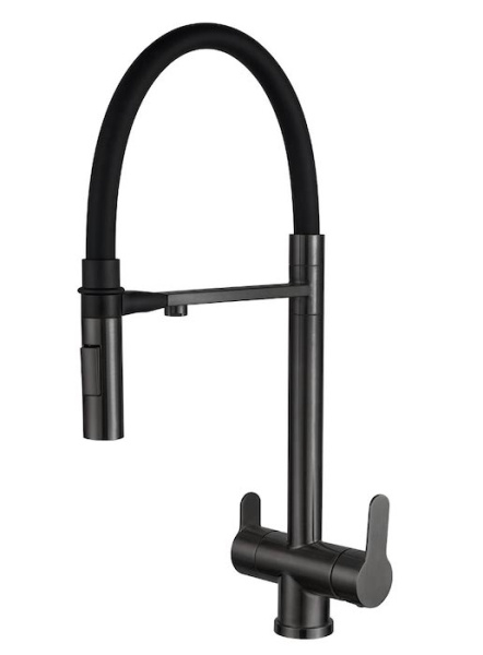 Смеситель для кухни с фильтром для воды Zorg Inox SZR-3030 GRAFIT графит фото