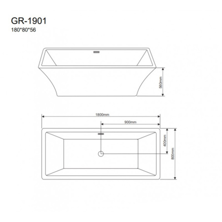 Акриловая ванна Grossman GR-1901 180x80 фото