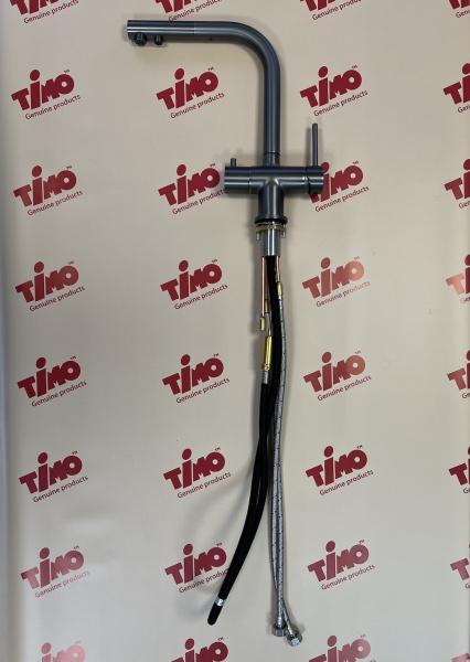 Смеситель для кухни с подключением фильтра и выдвижной лейкой Timo Saona 2356/18FL черное золото фото