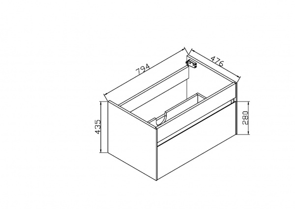 Тумба под раковину Vincea Chiara VMC-1C800CT 80 см бетон фото