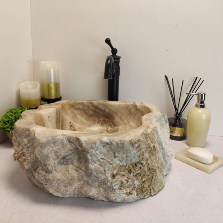 Накладная раковина из оникса Erozy BL EO-00657 (44*42*15см) фото