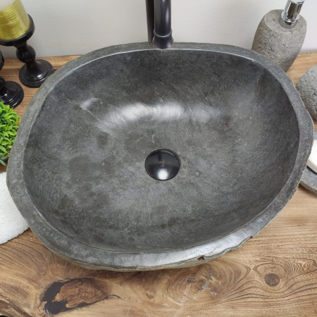 Накладная раковина из речного камня RS0643 (48*41*15) фото