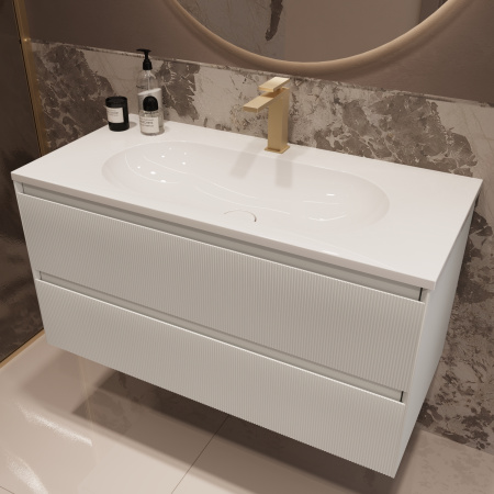 Тумба под раковину Vincea Welle 100 VMC-2WL100MW M.White Soft-touch фото