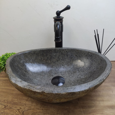 Накладная раковина из речного камня RS01175 (46*34*16) 10 фото