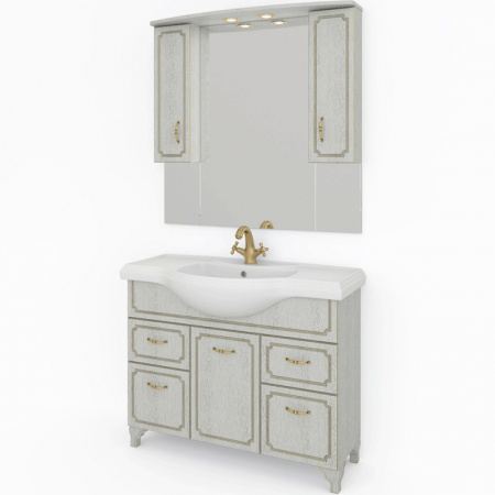 Тумба под раковину Kaksa Патина 004493 105 см бежевый с золотом фото