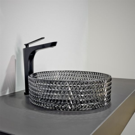 Накладная раковина из стекла Comforty GL03 00-00011841 36x36 черное стекло фото