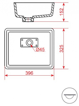 Раковина Montebianco Migliore Loreto Uno 12133 39,6х32,5 фото