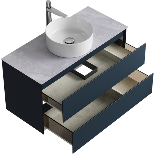 Тумба под накладную раковину Aqwella Geometria 100 GE01102GRM серая фото