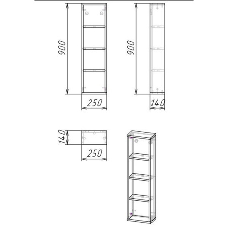 Шкаф для ванной Grossman Бруно 25 402501 веллингтон фото