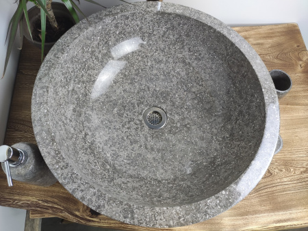 Раковина из мрамора Indo Bowl Grey Big BM-00023 фото