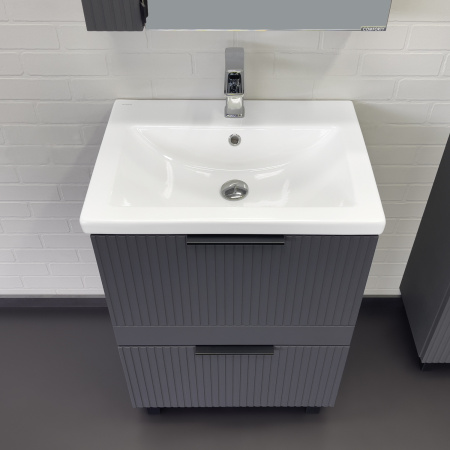 Тумба с раковиной Comforty Лима 60Н2 00-00019209 антрацит фото