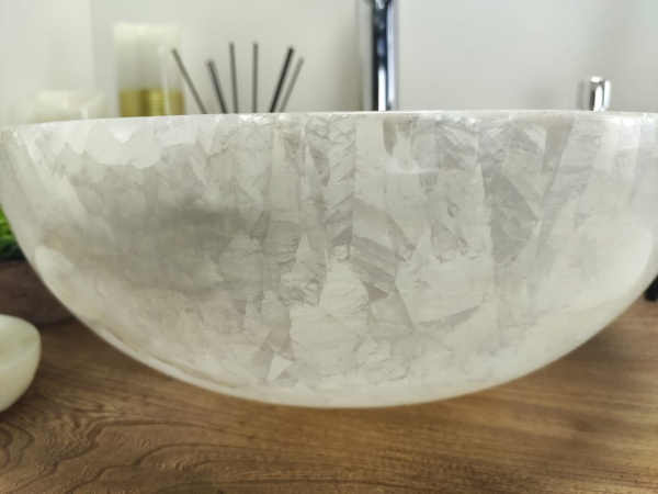 Накладная раковина из оникса Indo Bowl white Small TinLip BO-00326 фото