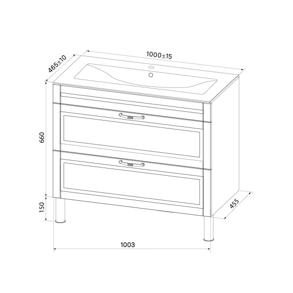 Тумба с раковиной Iddis Oxford OXF10W1i95K фото