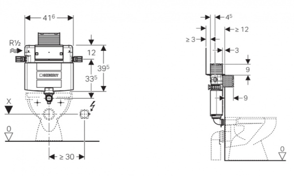 Бачок скрытого монтажа Geberit Omega 12 109.043.00.1 82 см фото