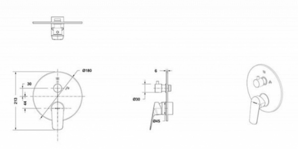 Смеситель для ванны и душа Bravat Rhein PB8429564CP-3-ENG фото
