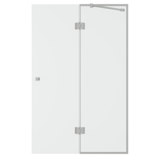 Стеклянная шторка на ванну распашная D&K Matrix DG1109001 90 см хром прозрачное стекло фото