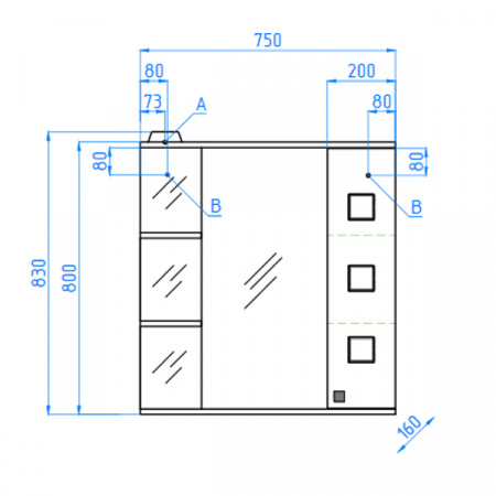 Зеркало-шкаф Style Line Крокус 75 фото