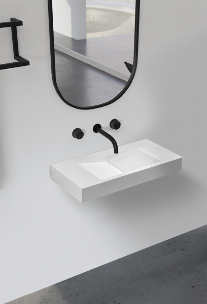 Подвесная раковина Abber Stein AS2641 100x48 белая матовая фото