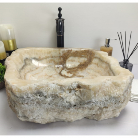 Накладная раковина из оникса Indo Erozy Блитар EO-00080 фото