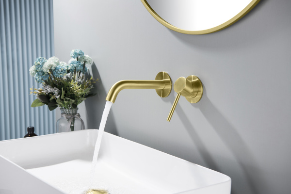 Настенный смеситель для раковины Timo Saona 2372/17SM Золото матовое фото