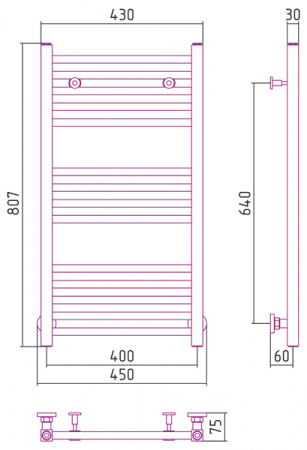 Водяной полотенцесушитель Сунержа Модус 80x40 00-0250-8040 фото