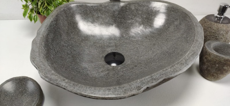 Накладная раковина из речного камня RS0879 (50*44*15) фото