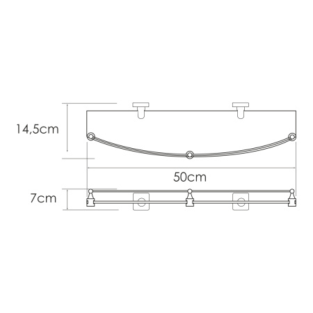 Полка стеклянная WasserKRAFT Rhin K-8744 хром матовый фото