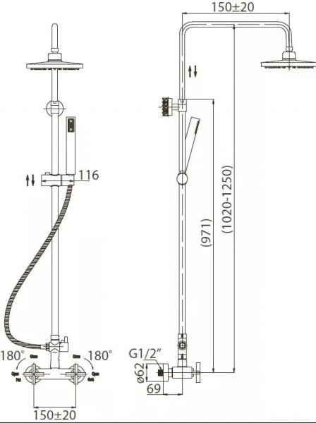 Душевая стойка BelBagno Vittoria VIT-DOC-CRM фото