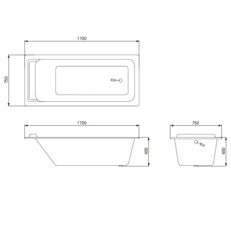Чугунная ванна Timo Tarmo 170x75 фото