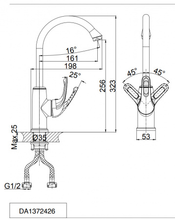Смеситель для кухни D&K Rhein Eucharius DA1372426 белый фото