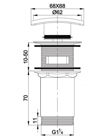 Донный клапан Omnires F706CR хром фото