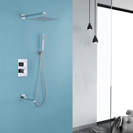 Душевая система скрытого монтажа с термостатом Abber Daheim AF8250 хром фото