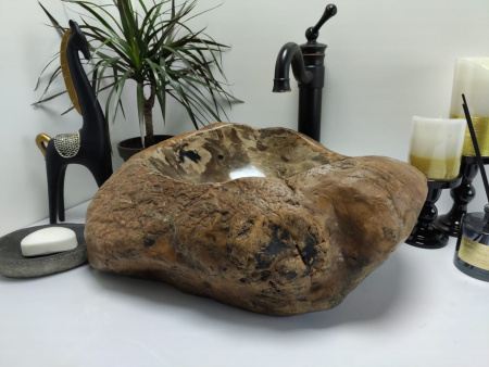 Накладная раковина из окаменелого дерева FSB-0409 фото