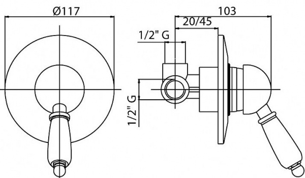 Смеситель для душа Cezares Vintage VINTAGE-DIM-03-Sw-N золото/swarovski Nero фото