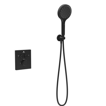 Душевая система скрытого монтажа с термостатом Vincea Inspire VSFW-3I21MT3MB черная матовая фото