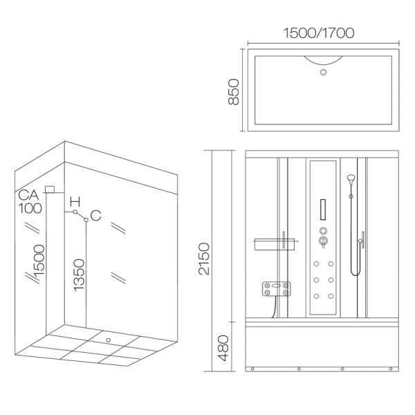 Душевая кабина Aqua Joy Classic AJ-1227 (119 WG) 170х85х215 фото