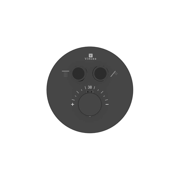 Душевая система скрытого монтажа с термостатом Vincea Inspire VSFW-3I22MT2RMB черная матовая фото