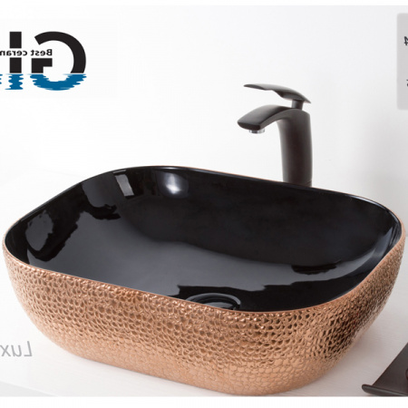 Накладная раковина CeramaLux Luxe Line D1302H024 50,5х40,5 фото