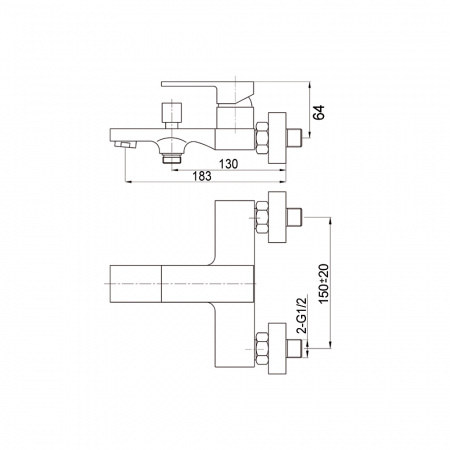 Смеситель для ванны с душем Raiber Zuks R1602 фото