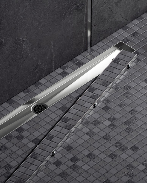 Душевой лоток Timo Drain System 100 DS230210/01 с двусторонней панелью под плитку, цвет сатин фото