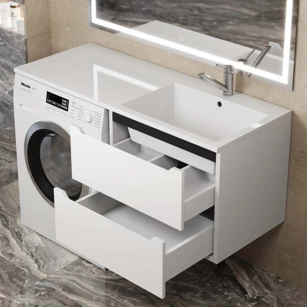 Тумба под стиральную машину Uperwood Tanos 120 291020261 белая/графит фото