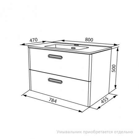 Тумба с раковиной Iddis Brick 80 см BRI80W0i95K фото